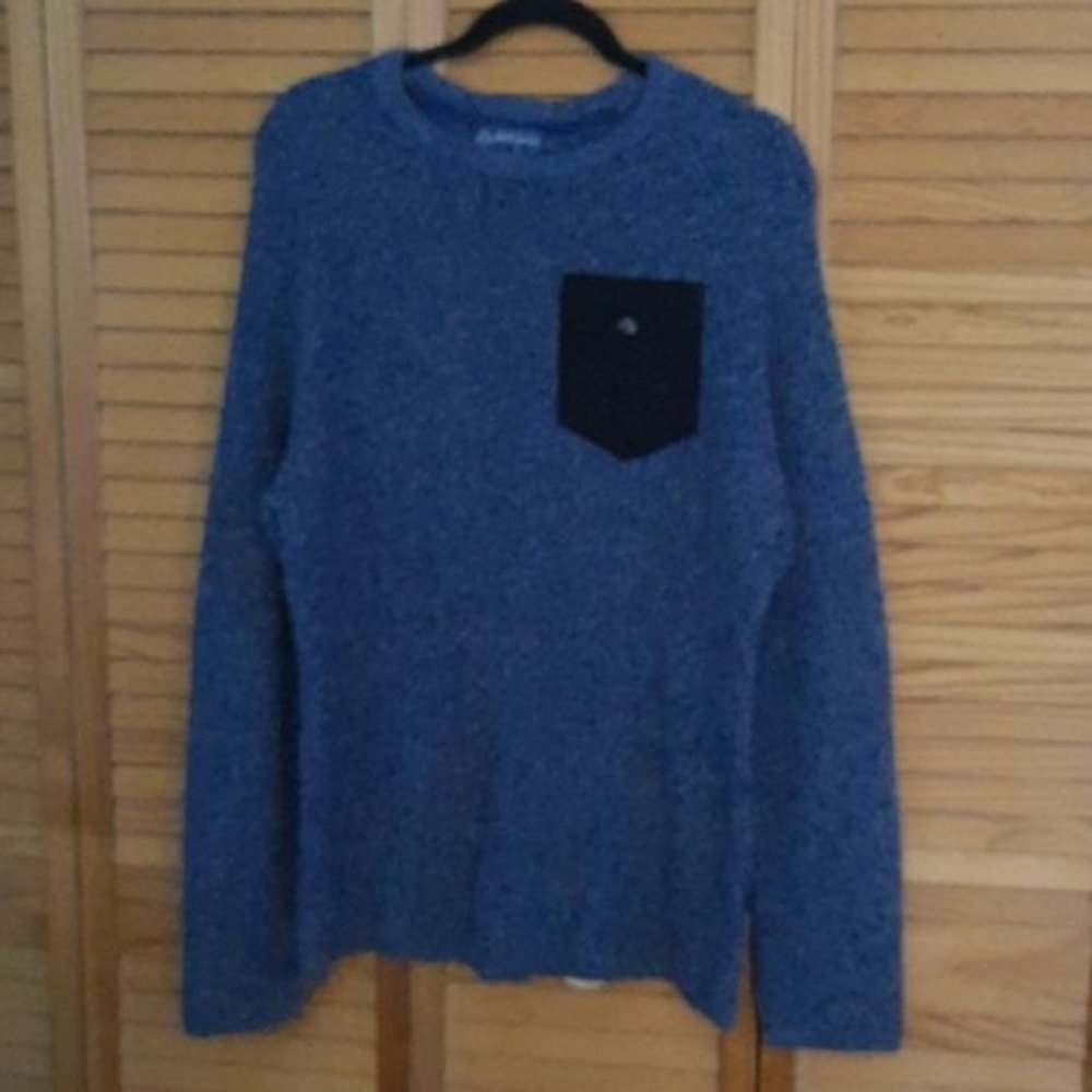 American Rag Cable Knit Crew Neck Fabric Pocket Sweater Size Medium